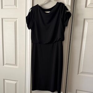 Ann Taylor Elegant Black Midi Dress